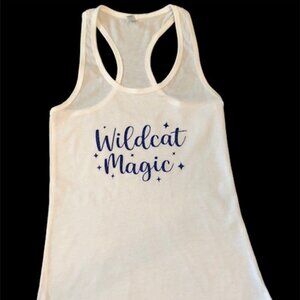 Wildcat Magic Women's Racerback Tank Top XS White Blue Kentucky